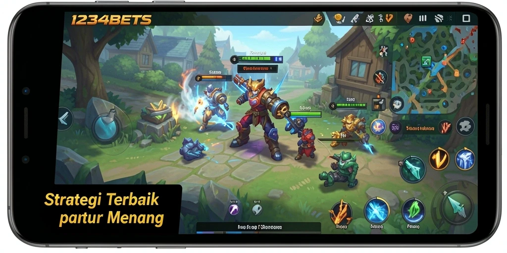 Tangkapan layar permainan 1234BETS yang menunjukkan taktik dalam strategi.