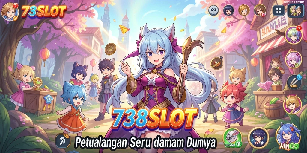 Screenshot gameplay 738SLOT dengan karakter Anime yang menarik.