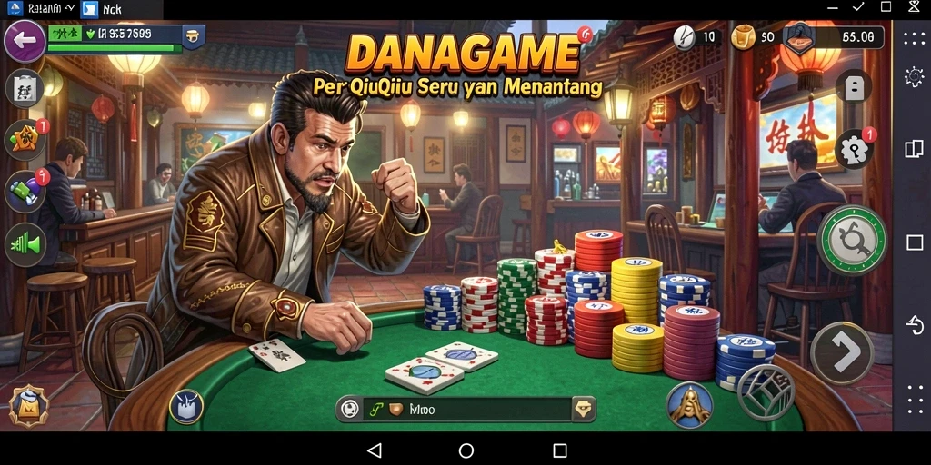 Screenshot menunjukkan gameplay seru QiuQiu di DANAGAME.