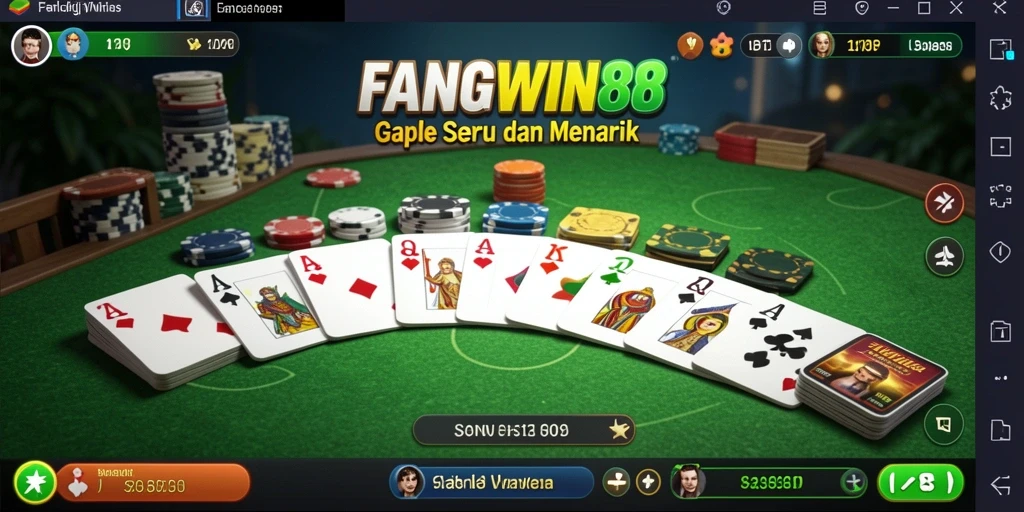 Screenshot FANGWIN88 menampilkan gameplay Gaple yang seru dan interaktif.