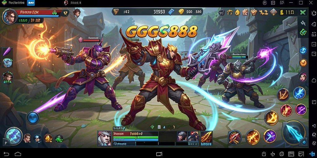 Tampilan gameplay seru GGG888 di arena pertempuran.