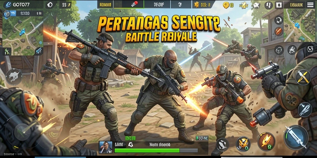 Gameplay seru GOTO77 dalam battleground Battle Royale yang menegangkan.