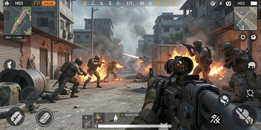 Gameplay seru H03 dengan grafik yang menakjubkan dan aksi FPS mendebarkan.
