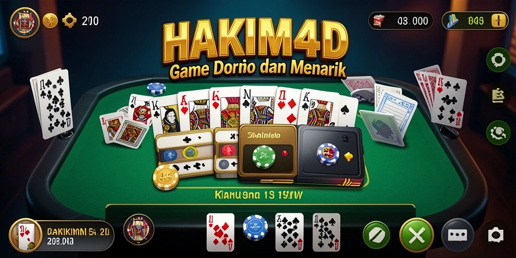 Tangkapan layar HAKIM4D menampilkan momen seru dalam gameplay Domino.