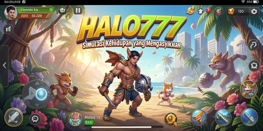 Screenshot gameplay HALO777 menunjukkan momen interaksi sosial yang seru.