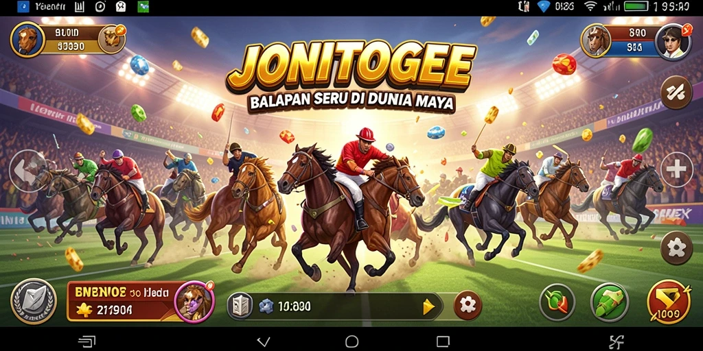 Screenshot menunjukkan gameplay balapan yang mendebarkan.