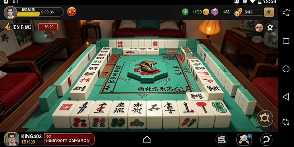 Tampilan gameplay KING403 dengan desain ubin Mahjong yang menarik.