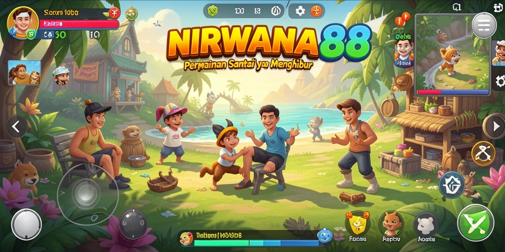 Screenshot gameplay NIRWANA88 dengan karakter yang ceria.