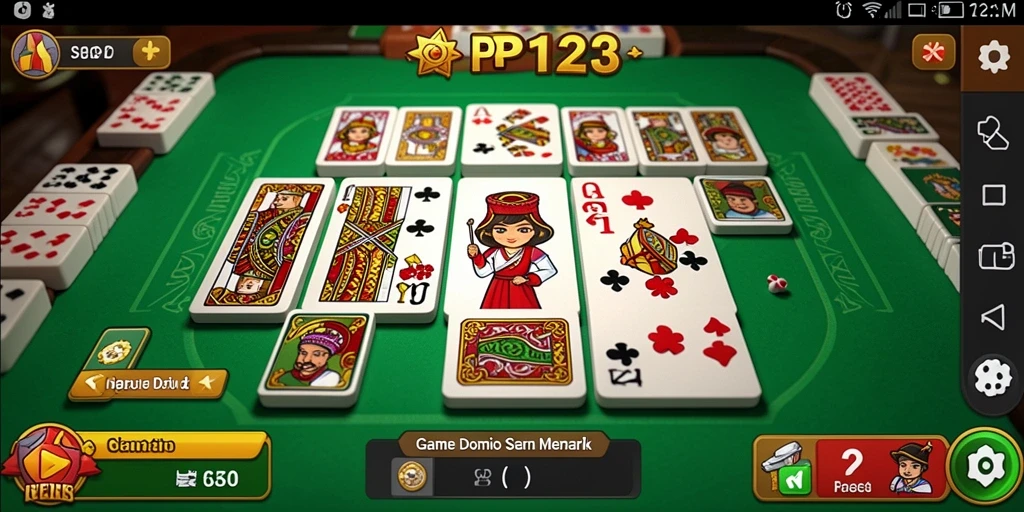 Screenshot gameplay PP123 menampilkan aksi seru permainan domino.