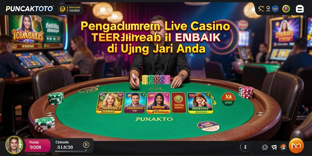 Tampilan gameplay Live Casino yang menegangkan dan interaktif di PUNCAKTOTO.