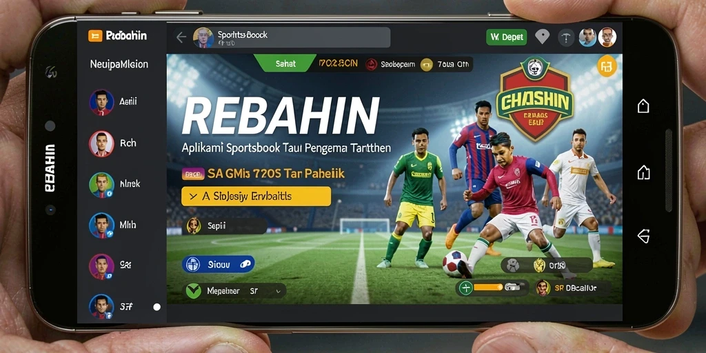 Tampilan utama aplikasi REBAHIN dengan fitur taruhan olahraga.