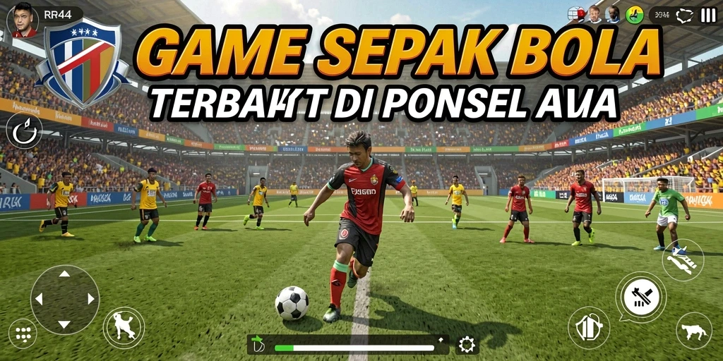 Tampilan dinamis dari pertandingan sepak bola yang intens di RR44.