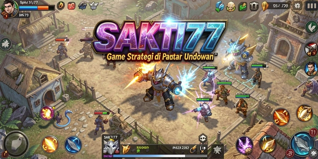 Tangkapan layar gameplay SAKTI77 menampilkan aksi strategi yang intens.