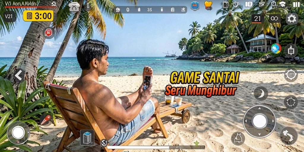 Tampilan gameplay V21 yang seru dan penuh warna.