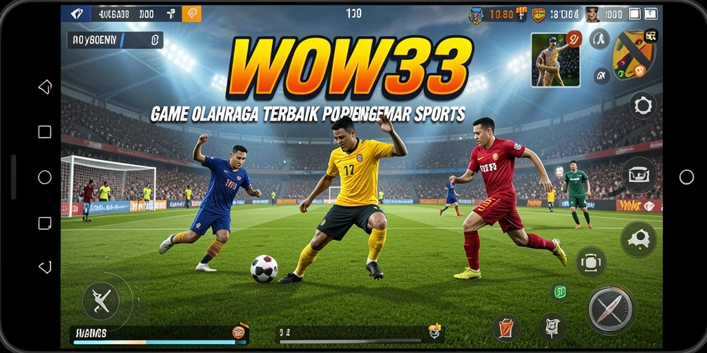Screenshot gameplay WOW33 menampilkan aksi olahraga yang dinamis dan menegangkan.