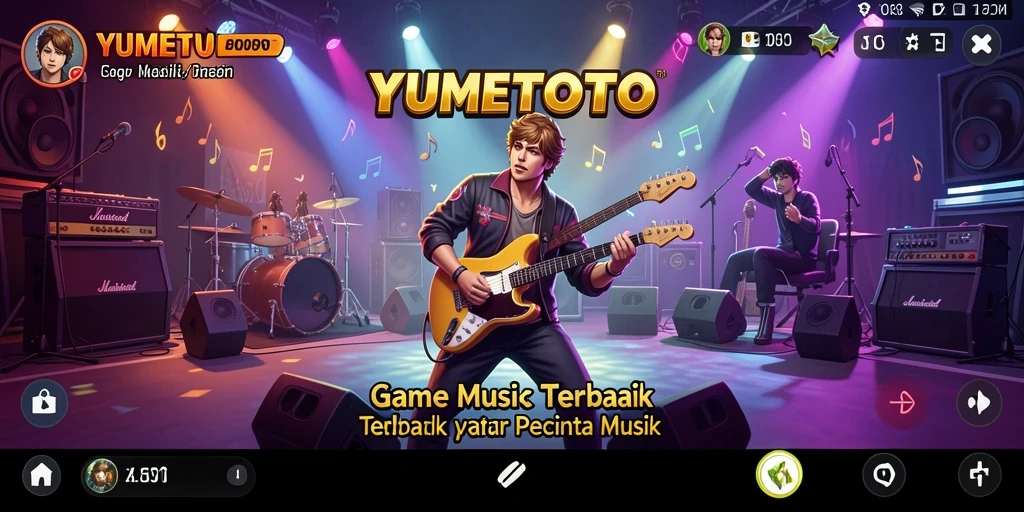 Tampilan gameplay seru dalam YUMETOTO yang penuh warna.