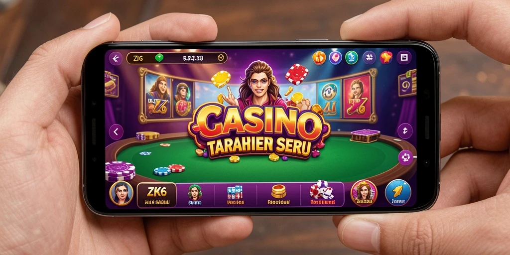 Tampilan menarik dari gameplay kasino di ZK6.